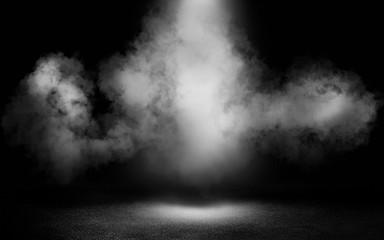 Stage white smoke spotlight background