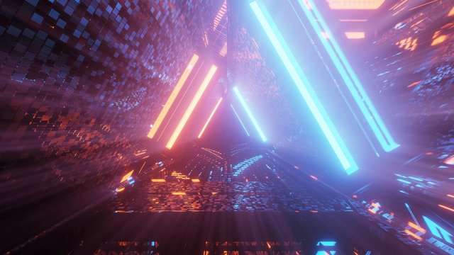 Cool triangular shaped futuristic sci-fi techno lights