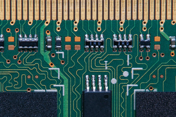 Close-up of a random access memory chip