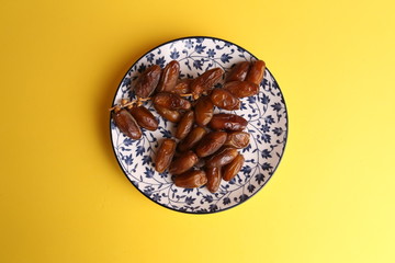 Moroccan dates in color background