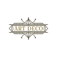 Art deco logo. Vintage label design. Retro badges. Vector image.
