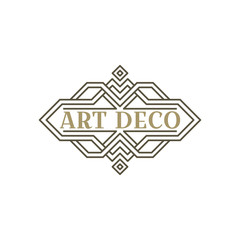 Art deco logo. Vintage label design. Retro badges. Vector image.