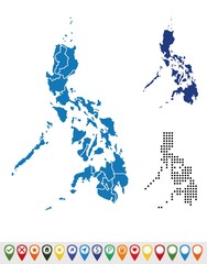 Set outline maps of Philippines