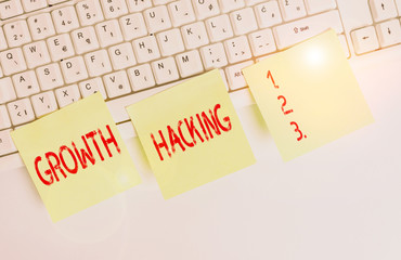 Handwriting text Growth Hacking. Conceptual photo activity of trying different methods to make a...