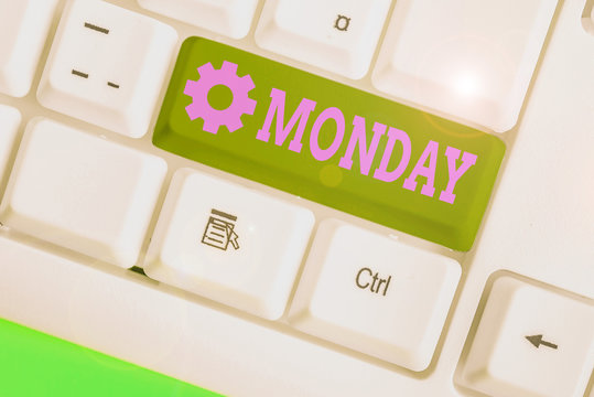 Word writing text Monday. Business photo showcasing the day of the week after Sunday and before Tuesday Day of the Moon