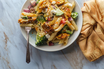 Greek Shawarma Pasta Salad