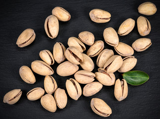 Pistachio on a black background