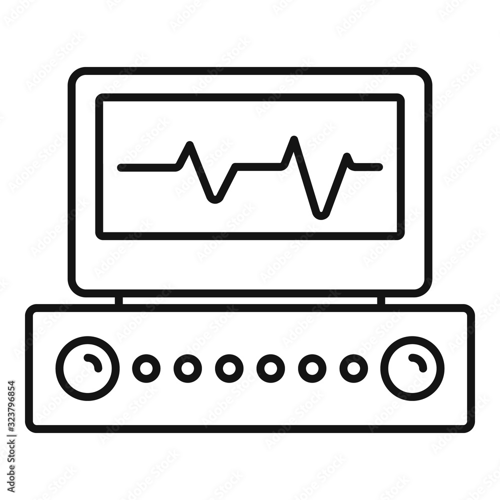 Poster electrocardiogram icon. outline electrocardiogram vector icon for web design isolated on white backg