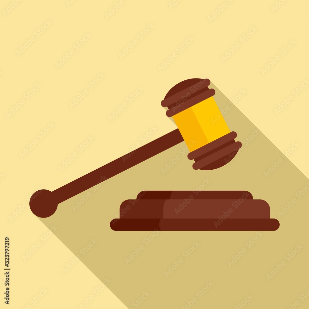 Poster judge gavel icon. flat illustration of judge gavel vector icon for web design