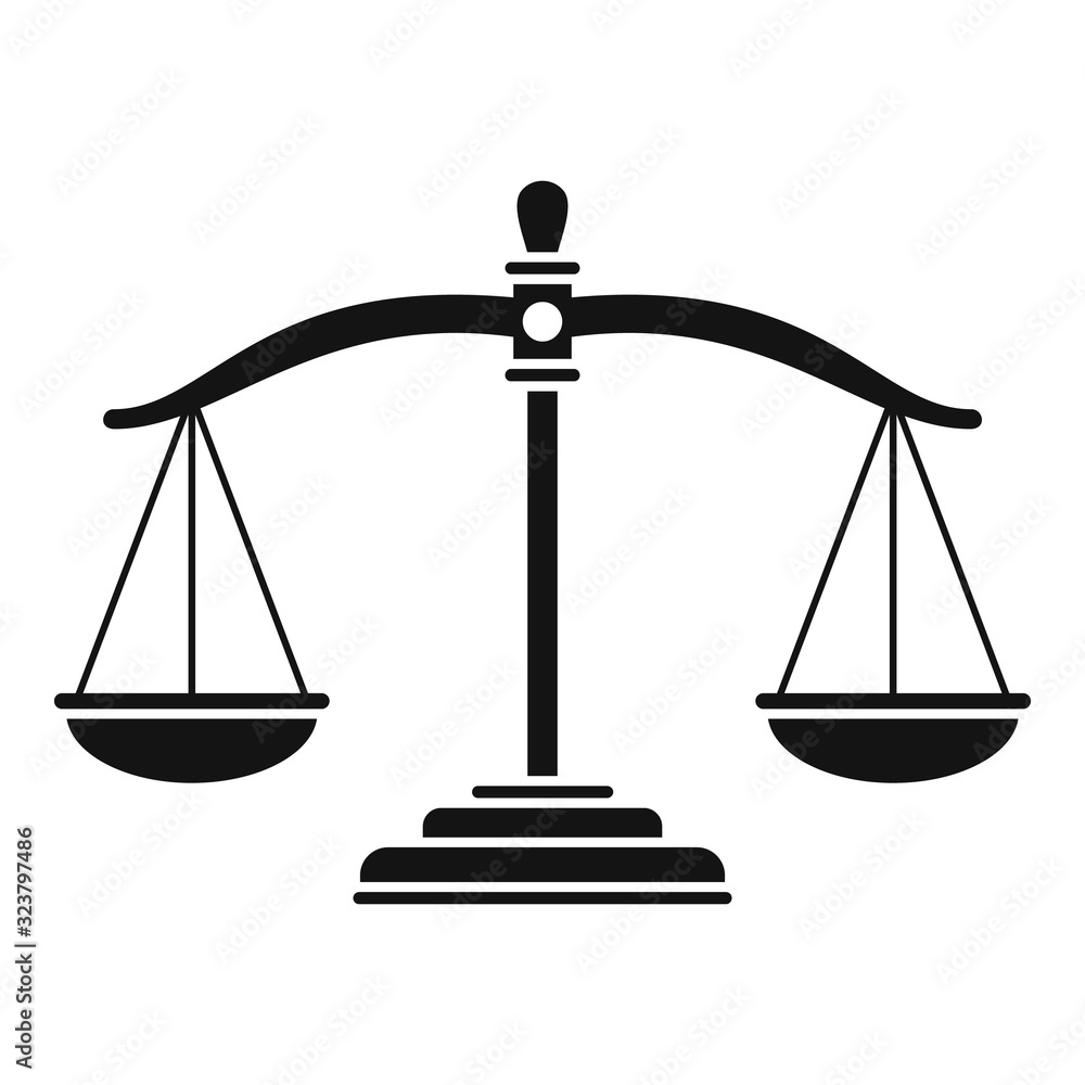 Poster judge balance icon. simple illustration of judge balance vector icon for web design isolated on whit