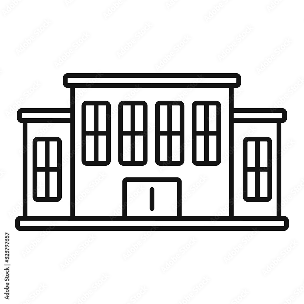 Poster tribunal building icon. outline tribunal building vector icon for web design isolated on white backg