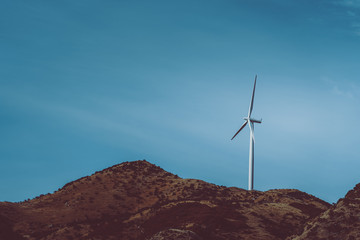 Fototapeta na wymiar Landscape With Wind Turbine farm in Wellington