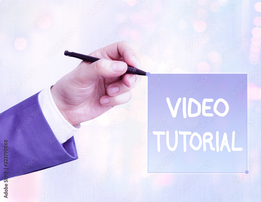 Poster conceptual hand writing showing video tutorial. concept meaning method of transferring knowledge thr