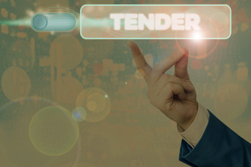 Conceptual hand writing showing Tender. Concept meaning showing gentleness kindness and affection...