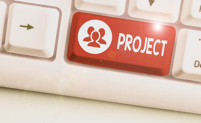 Conceptual hand writing showing Project. Concept meaning Planned work activity Study of particular...
