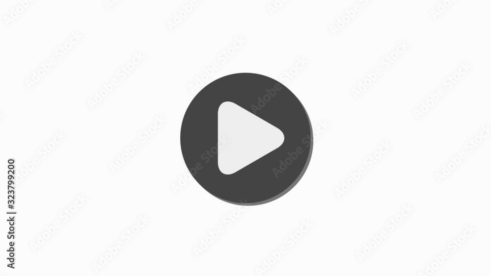 Poster clicking play and stop button on computer screen animation. animation