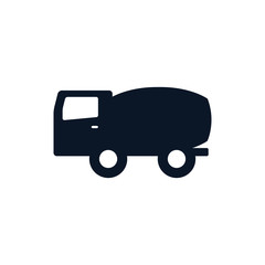 Isolated cement mixer truck silhouette style icon vector design