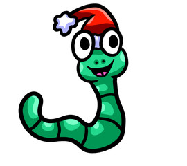 Fototapeta premium Happy Stylized Christmas Worm