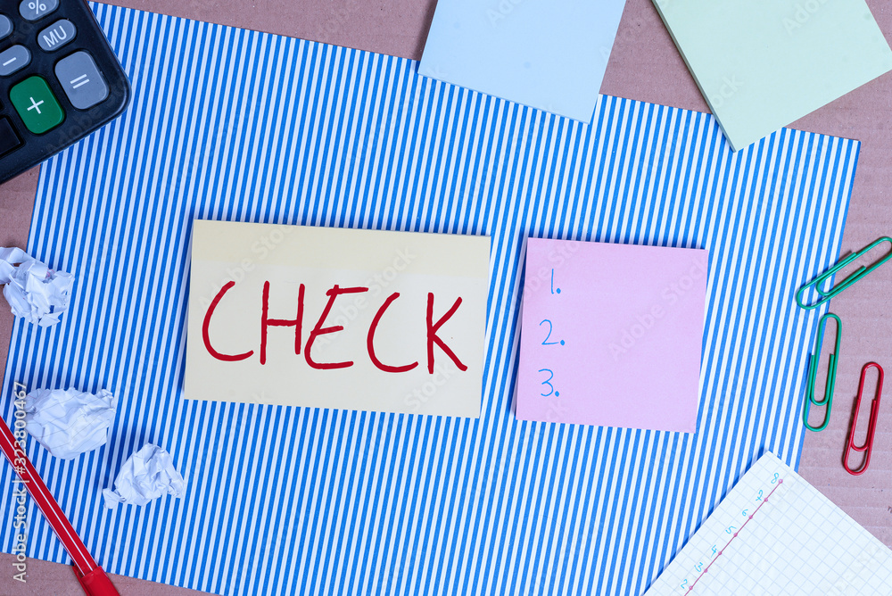 Fototapete conceptual hand writing showing check. concept meaning mark click on a box in order to select a part