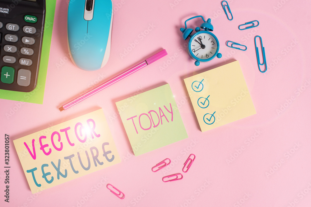 Poster writing note showing texture. business concept for a set of metrics calculated in the image processi