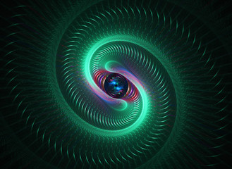 green fractal on black