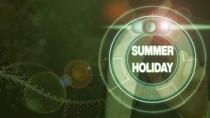 Conceptual hand writing showing Summer Holiday. Concept meaning Vacation during the summer season...