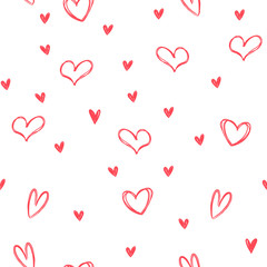 Dot doodles seamless pattern. Hand drawn circles texture background.