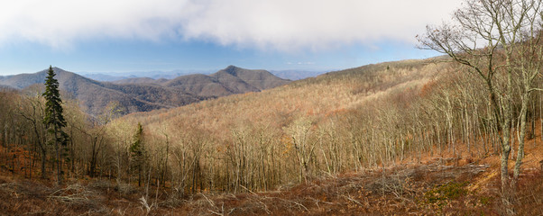 Late Autumn in the Appalachian Mountains Viewed Along the Blue Ridge Parkway