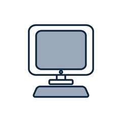 Isolated digital computer half line half color style icon vector design