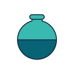Isolated chemistry flask line fill style icon vector design