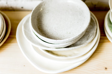 workshop production of ceramic tableware finished products