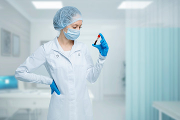 Coronavirus outbreaking. Doctor analyses blood sample in laboratory, Wuhan, China. MERS 2019-nCoV.