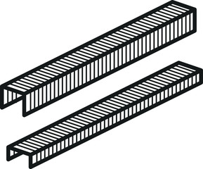 Staple icon, vector line illustration