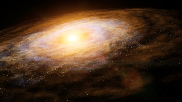 Galaxy in space slowly rotating in a seamless loop.