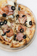 Delicious pizza, traditional Italian cuisine