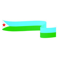 Djibouti flag. Simple vector. National flag of Djibouti 