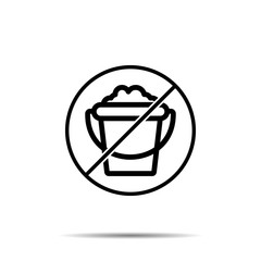 No bucket icon. Simple thin line, outline vector of laundry ban, prohibition, forbiddance icons for ui and ux, website or mobile application