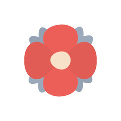 Isolated red flower flat style icon vector design