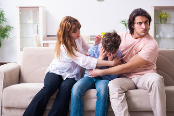 Family conflict with husband and wife and child