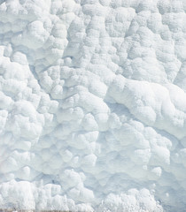 Pamukalle Turkey sedimentation calk walls as a white bubble background pattern