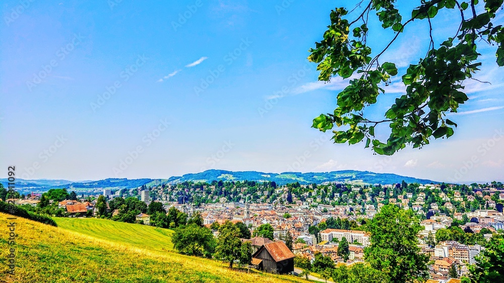 Wall mural view of the city of saint gallen, switzerland