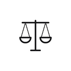 Scale icon design. Law and justice symbol isolated. Vector illustration