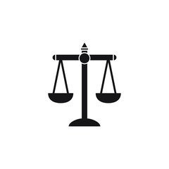 Scale icon design. Law and justice symbol isolated. Vector illustration