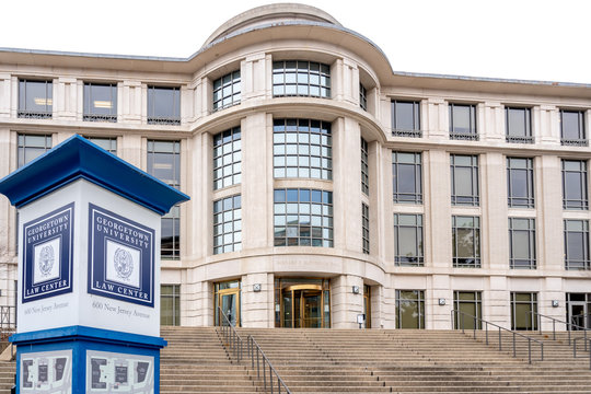Washington, DC, USA- January 13, 2020: Exterior view of the&nbsp;Georgetown University, one of the professional graduate schools of Georgetown University in Washington, D.C. 