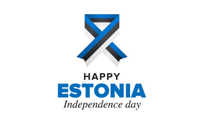 Independence Day in Estonia. National happy holiday, celebrated annual in February 24. Estonian flag. Patriotic elements. Poster, card, banner and background. Vector illustration