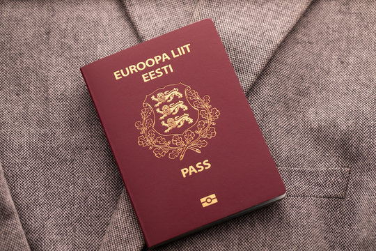 Close up of Estonian Passport.