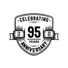 Fototapeta premium 95 years anniversary celebration shield design template. Vector and illustration.