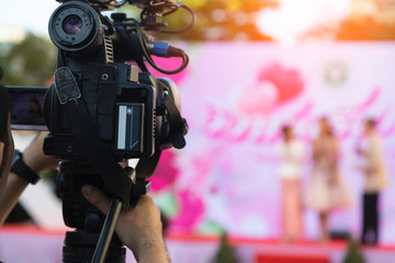 The photographer recording a video.