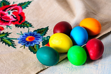colorful painted easter eggs