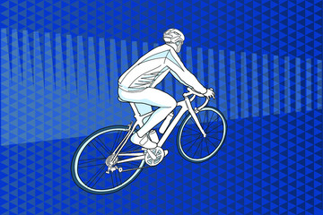 Fototapeta na wymiar Ilustración de un ciclista de carretera